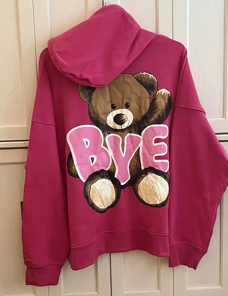Teddy bear cheap hoodie pink