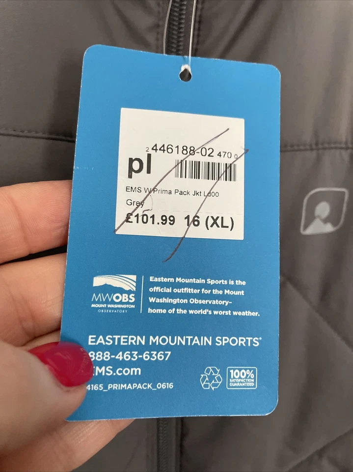 Eastern Mountain Sports W Prima Grey Jacket 16/xl Bnwts Rrp£101.99 - Image 2 of 3
