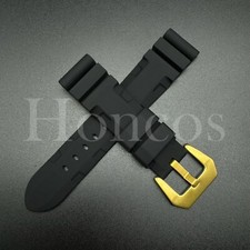 22 24 26 MM Submersible Silicone Rubber Watch Strap Band Fits for Panerai Black