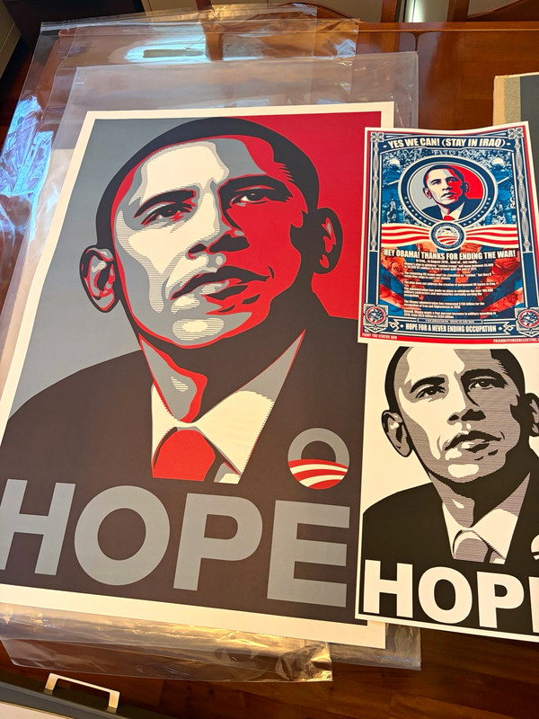Barack Obama HOPE Paper Political Posters/Print Lot, 3 Pieces