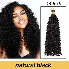 US Afro Deep Water Wave Black Hair Extensions Crochet Kinky Curly Braid as Human