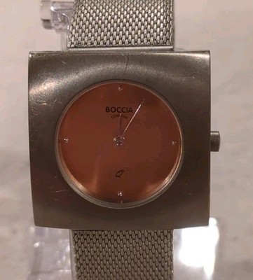 Boccia Titanium Swiss Quartz watch Silver W/ Rose Gold Will Run With New Battery