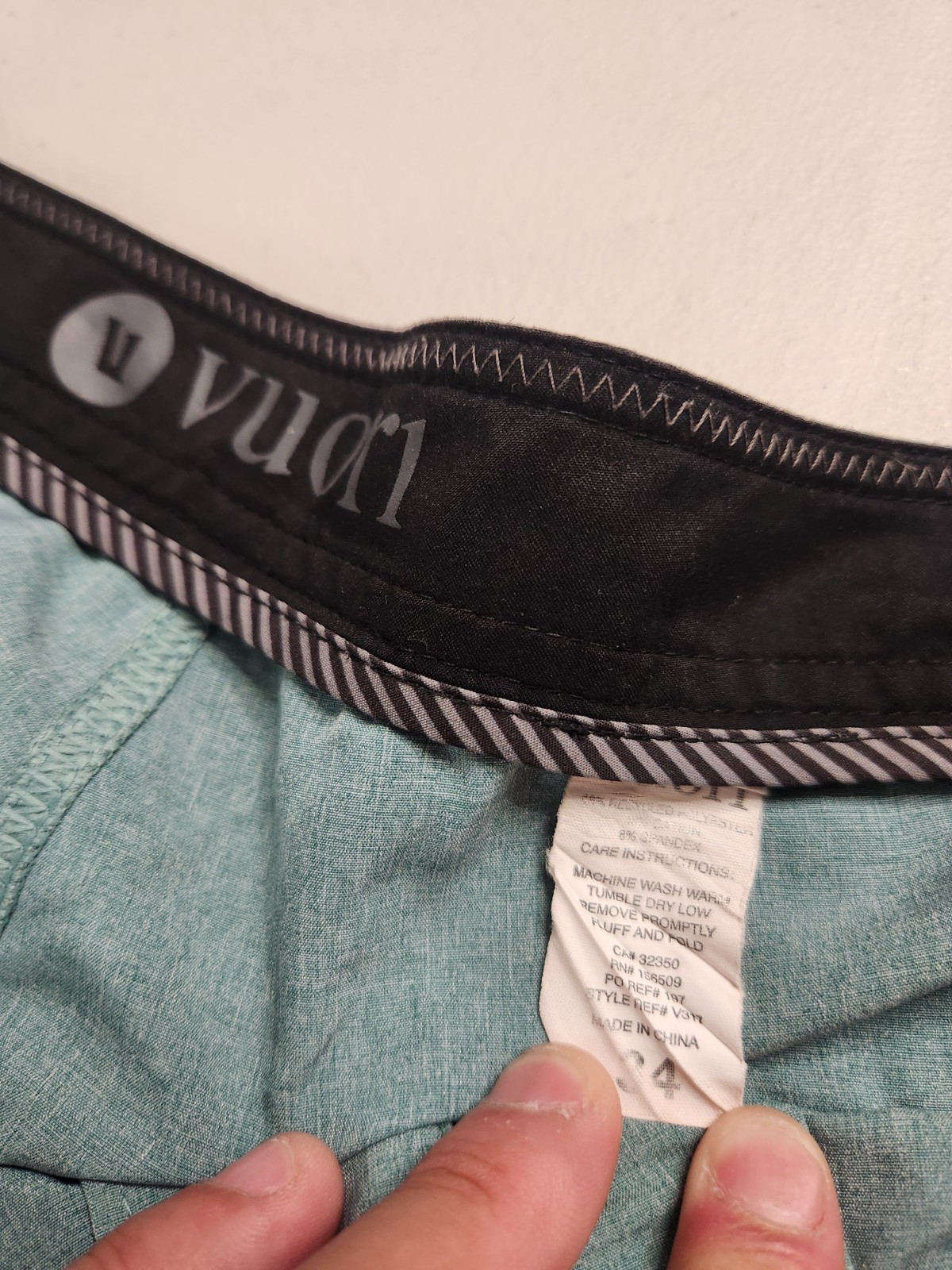 RARE Vuori Swim Shorts Mens Sz 34 Blue Green Drawstring Lightweight image 3