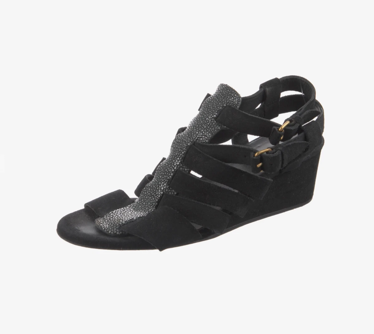 Balenciaga Gladiator Sandals Brown Canvas & Black Leather Ankle Strap EU 41 BALENCIAGA Arena Gladiator Sandals with Silver Studs Size 36  main image 3