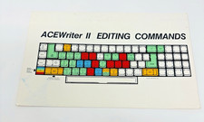 Vintage ACEWriter II Editing Commands Keyboard Reference Card Word Processor