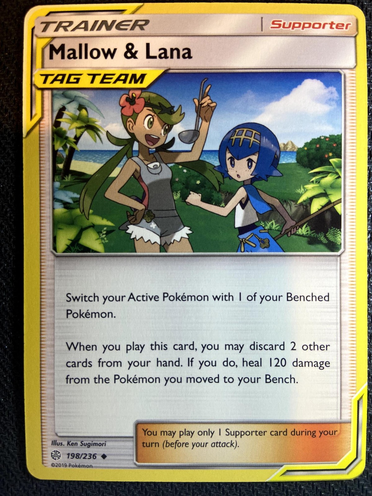 Mallow & Lana 198/236 Cosmic Eclipse Pokemon English Non Holo 2019