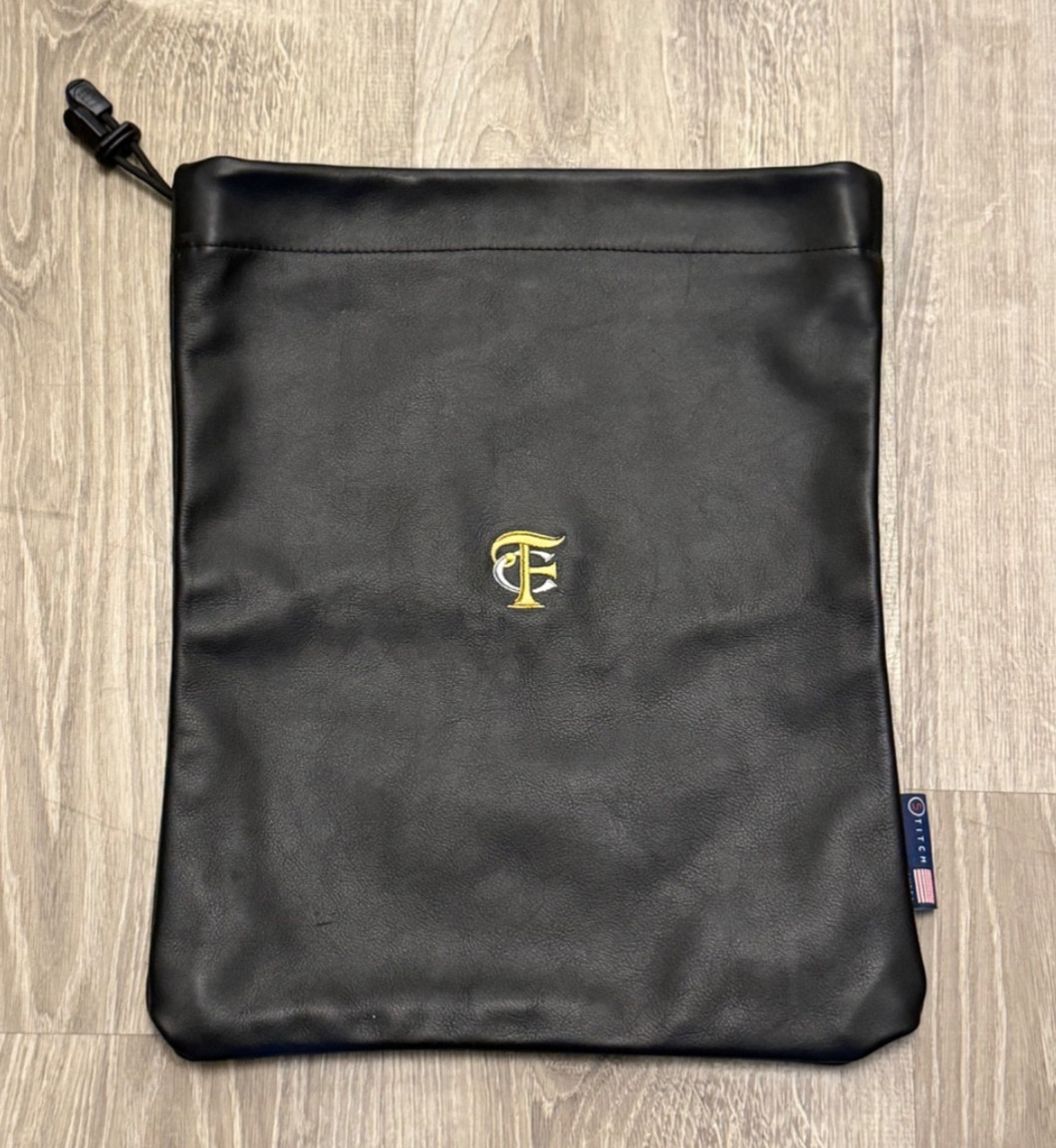 Leather Valuables Pouch Drawstring Golf Bag