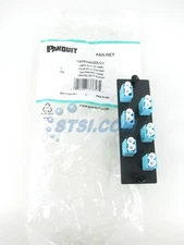 Panduit FAP6WAQDLCZ Fiber Panel w/6 LC 10Gig Duplex SM/MM Adapters Aqua ~STSI