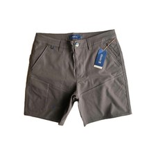 Roark Long Road Travel Utility Shorts, Zip Pockets, 7" Inseam Men's Sz 32 Brown