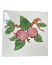 VTG Rustic Farmhouse Franciscan Apple Vintage 6โ Porcelain Trivet Made In USA