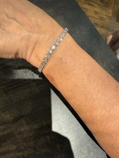 9ct White Gold Illusion-Set Diamond Tennis Bracelet, 0.40ct