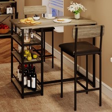 Dining Table Set for 2, Kitchen Table and Chairs for 2 with Upholstered Chair...