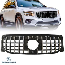 GT Style Grill Front Grille for 2020-2022 Benz X247 GLB-CLASS Chrome Black