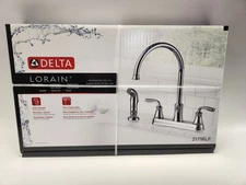 Delta Lorain Kitchen Faucet Two Handle 21716LF Chrome Fits 3 Hole Sinks New