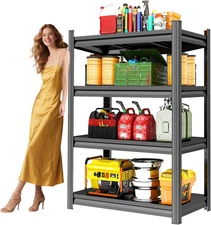 Garage Shelving Heavy Duty, 4-Tier Adjustable Storage Shelves Unit, Shelf Organi