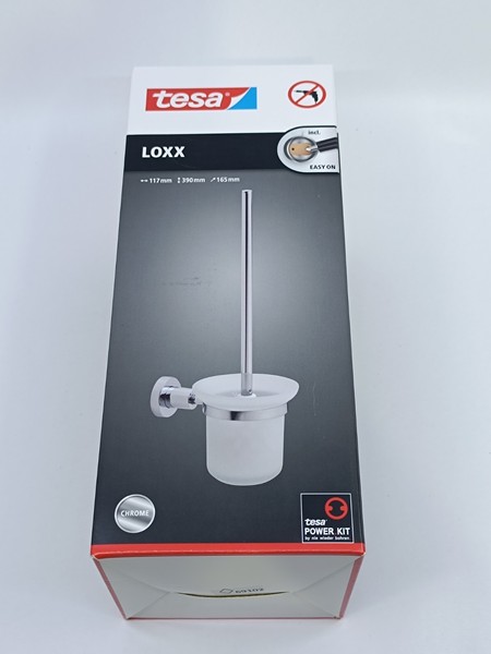 Tesa Loxx Wc-BüRstengarnitur Chrom Satiniertes Glas Ohne Bohren Neu Ovp-image