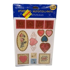 Vintage Hallmark Valentine LOVE Stickers - 4 sheets NEW IN PACKAGE late 1990s