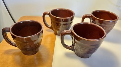 Set Four Marcrest Daisy & Dot Teacups D Handle Vintage Hard To Find