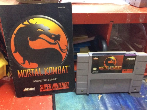 Mortal Kombat Super Nintendo SNES Tested Working With Manual / Instruction Book