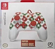 PowerA Advantage Wired Controller (Mario Holiday Sweater) Switch New Special