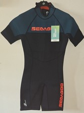 NEW - Men  s Sea-Doo Escape 3mm Neoprene Shorty Wetsuit Surfing Navy/Marine Small