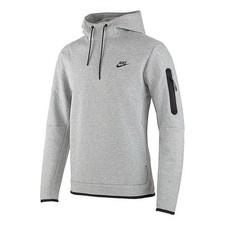 Nike Tech Fleece Pullover Hoodie Men's Medium Heather Grey Drawstring
