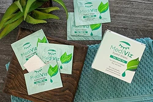 Mediviz Tea Tree Eyelid Wipes Exfoliating,Hypoallergenic Eyelid Scrubs (30-Pack)