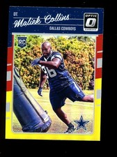 2016 Donruss Optic #132 Maliek Collins Dallas Cowboys RC Rookie Red Yellow Holo
