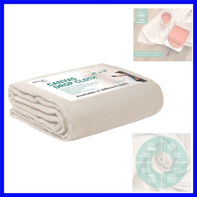 Canvas Drop Cloth for Painting 4x5 feet Pack of 1-8oz Painters Drop Cloths fo...