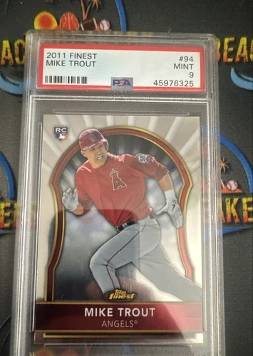 2011 Topps Finest - Mike Trout #94 PSA 9 Mint Angels Rookie card RC