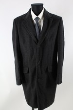 It's schwarz-grau-kariertes Mantel Gr.52/L Wolle Kaschmir Polyamid Top Zustand