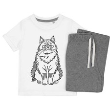 'Himalayan Cat' Kids Nightwear / Pyjama Set (KP044232)