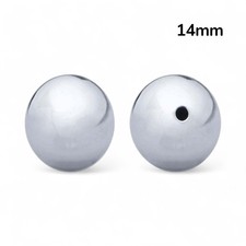 Rio Grande 14mm .925 Sterling Silver Round Seamless Bead Jewelry Making