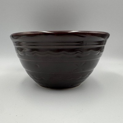 Vintage Marcrest Oven Proof Stoneware Bowl 8'' Daisy Dot Brown Mid Century USA