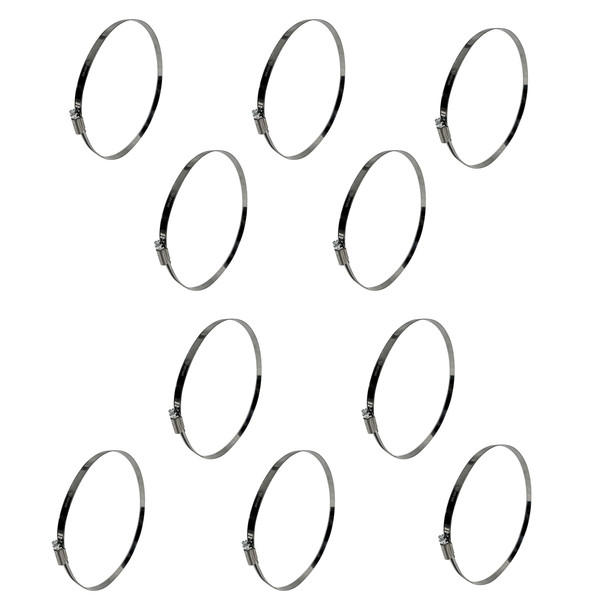 Satz Schneckenklemmen W2 Ø200-220 Mm, Breite 12 Mm, 10 StüCk - Edelstahl-image