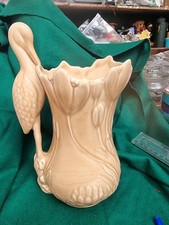 Vintage Sylvac no 4069 1960 Heron Vase Planter – Matte Fawn – Made in England