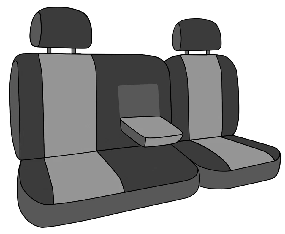 Fundas de asiento de auto CalTrend para Nissan Titan 2004-2010 carbón tweed traseras personalizadas Foto 4 de 4