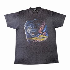 Vintage 80s 90s 3D Emblem Harley Davidson Panther Eagle FL T-Shirt USA Made Sz L