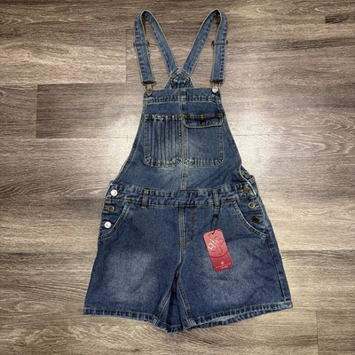 Boom Boom Jeans Overalls Shortalls Blue Denim Women s Small NWT