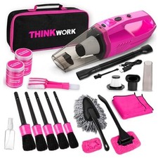 Car Detailing Kit Interior Cleaner, Car Cleaning Kit with 8000PA Pink 17PCS 
