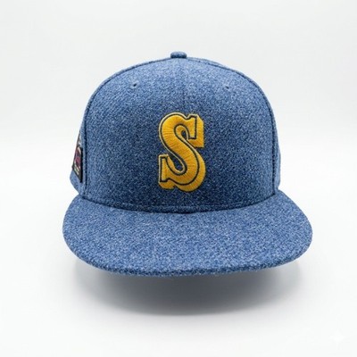 NWT New Era 59FIFTY Seattle Mariners Moon Shetland Wool Hat 7 5/8 Fitted Blue