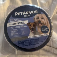 Pet Armor Plus Flea Tick Collar For Dogs 6 Months Protection 1 Collar NEW