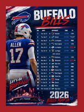 Buffalo Bills Magnet Schedule 2026-2027 (5 x 7 inches)  High Definition