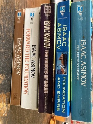 Isaac Asimov Sci-Fi PB Lot -5 Books Foundation Robot Vintage
