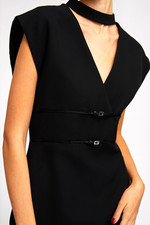 Gucci V-Neck Midi Dress with Removable Choker Collar IT48 UK16 US12 RRP £2600