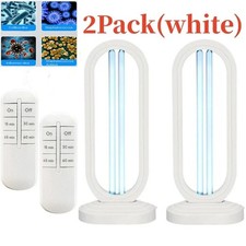 2X Ultraviolet Sterilization Germicidal Light Home 38W 110V White ABS Lamp