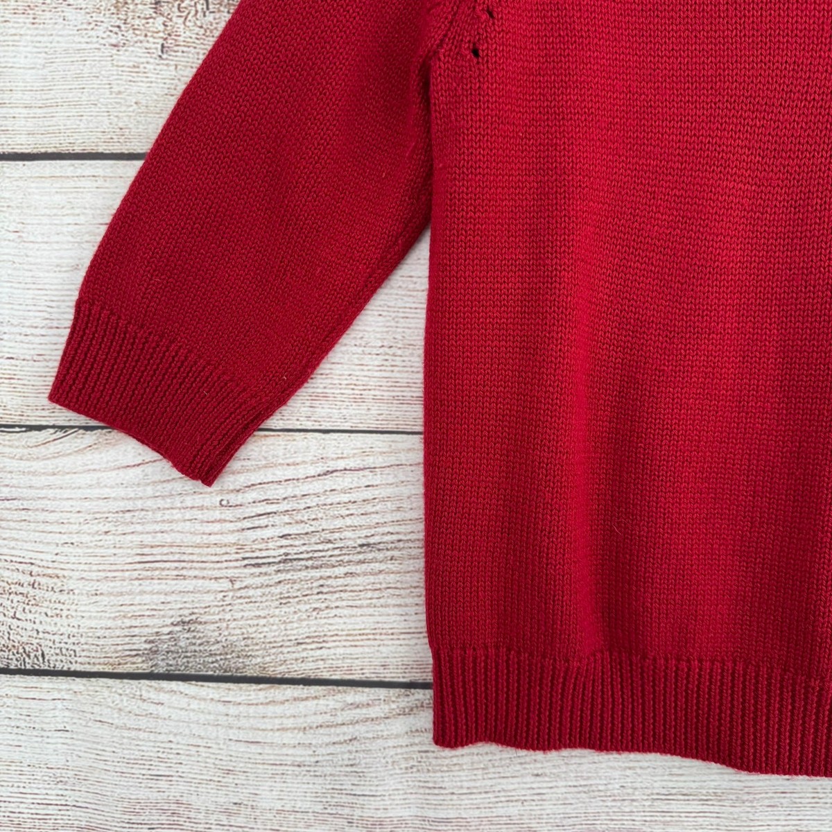Maria Grazia Severi White Wool Blend Beaded Lace Sweater Womens 42 Red Black View 5