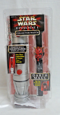 1999 Star Wars Episode 1 Darth Maul Collector Watch With Lightsaber Display Case