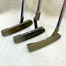 LOT OF 3 VINTAGE PING MANGANESE BRONZE GOLF 35"  PUTTERS O-BLADE, PAL, ZING