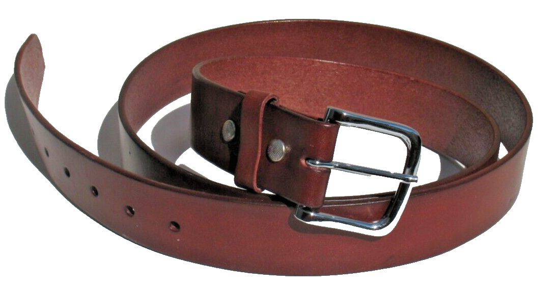 "10412BRXLG Casual leather belt, 1½\" width, brown, sizes 46\" to 52\""